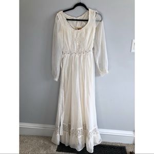 Vintage Gunne Sax white maxi dress, size 2